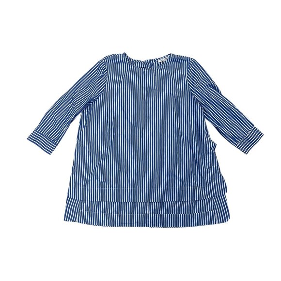 3/4 sleeve striped top gold accents tunic nautical cotton blouse Cottagecore - Picture 2 of 7